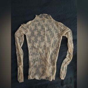 Free People Sheer Lace Top in Cream